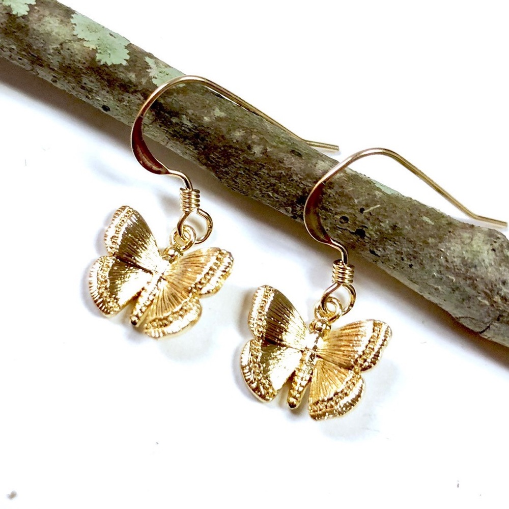 Butterfly Earrings, Dragonfly, Insect, Bee, Flower - Picture 4 of 11